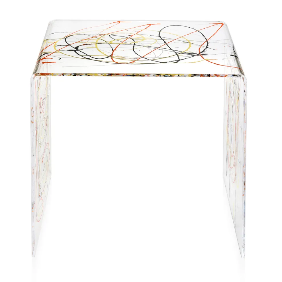 Nachttisch aus transparentem und farbigem Plexiglas 2 Größen - Pelere