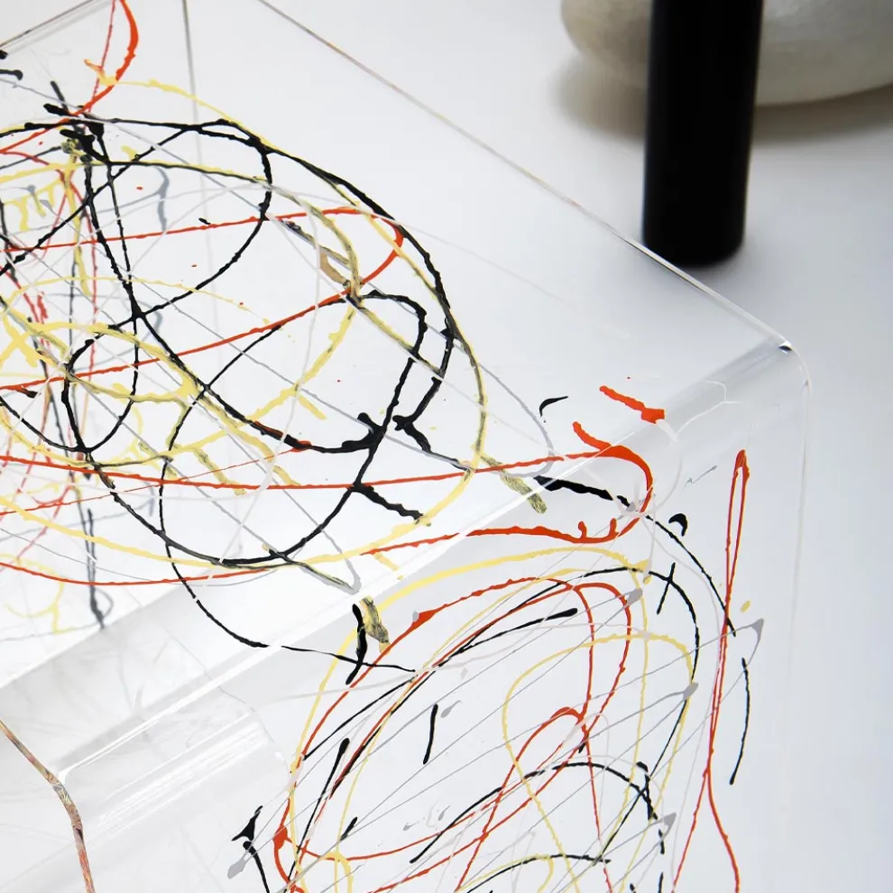 Nachttisch aus transparentem und farbigem Plexiglas 2 Größen - Pelere