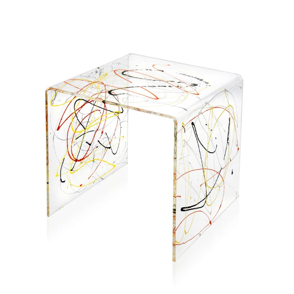 Nachttisch aus transparentem und farbigem Plexiglas 2 Größen - Pelere