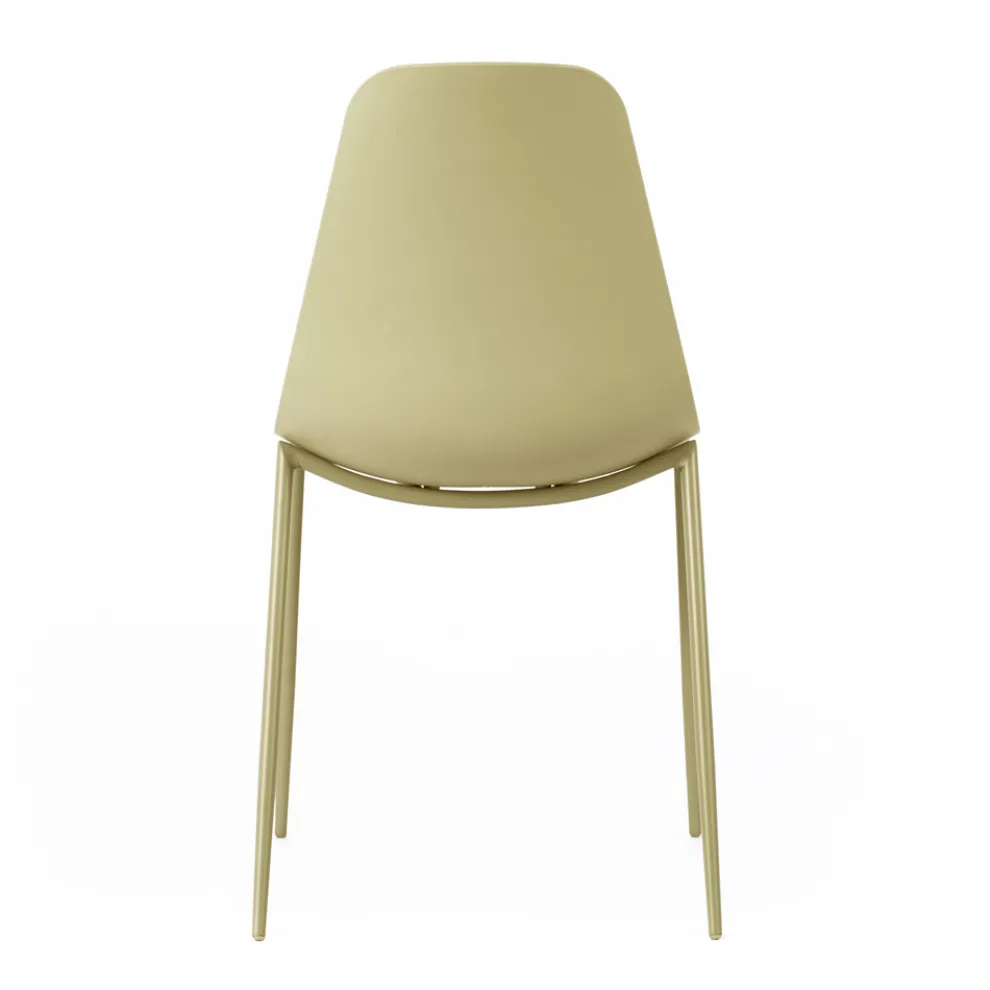 4 Stühle mit Polypropylen-Sitz und Metallbeinen – Mary