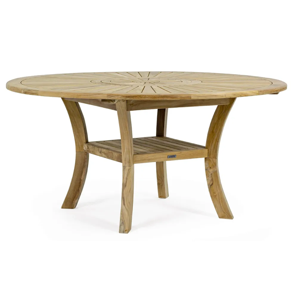 Teak-Außentisch mit drehbarer Mittelplatte, Homemotion - Dimitris