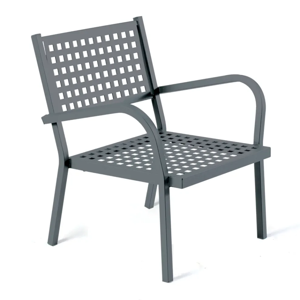 Stapelbarer Gartensessel aus Stahl Made in Italy 2 Stück - Aberdeen