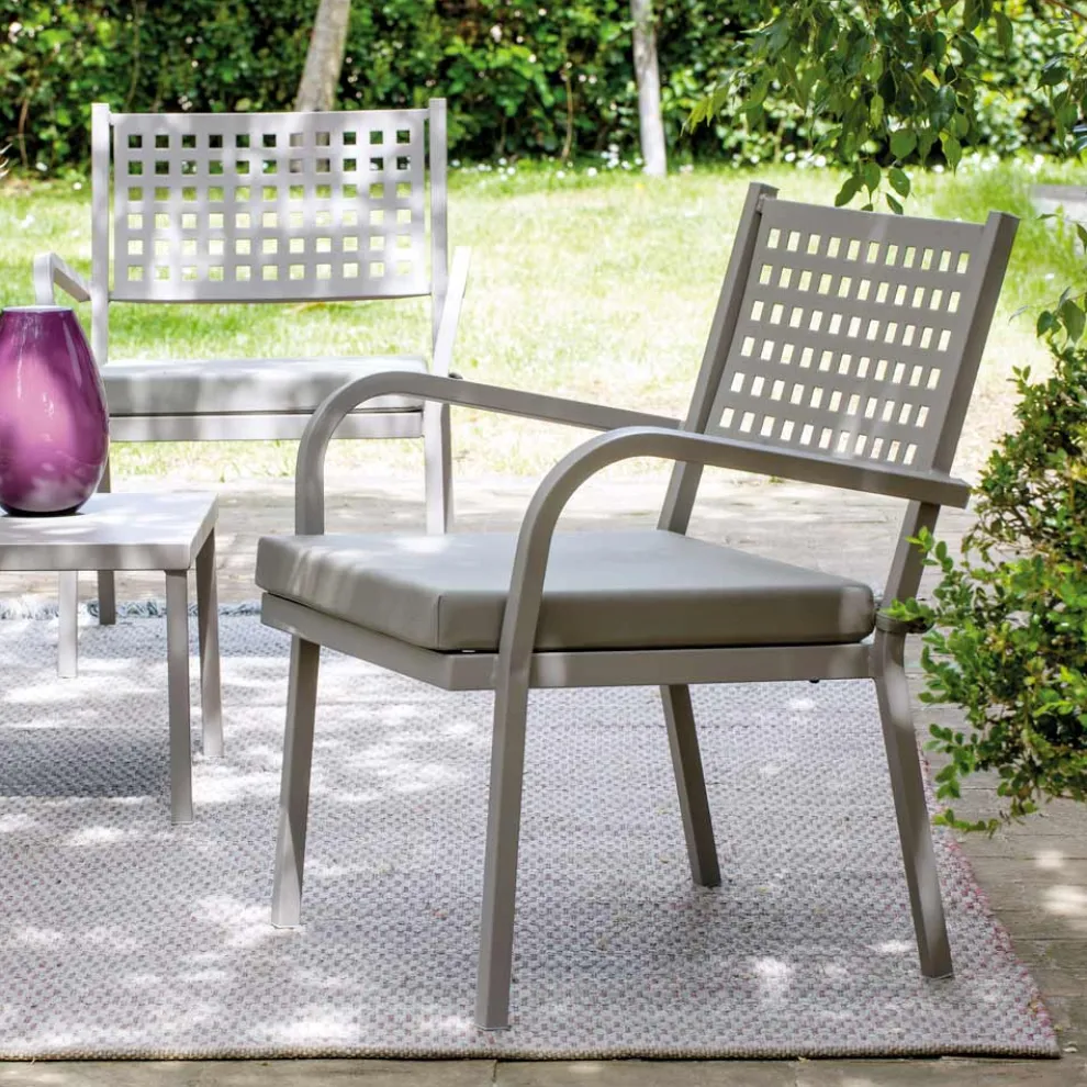 Stapelbarer Gartensessel aus Stahl Made in Italy 2 Stück - Aberdeen