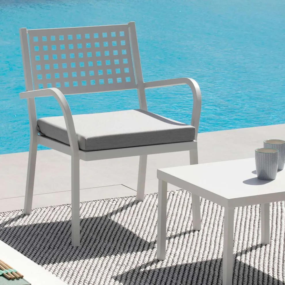 Stapelbarer Gartensessel aus Stahl Made in Italy 2 Stück - Aberdeen