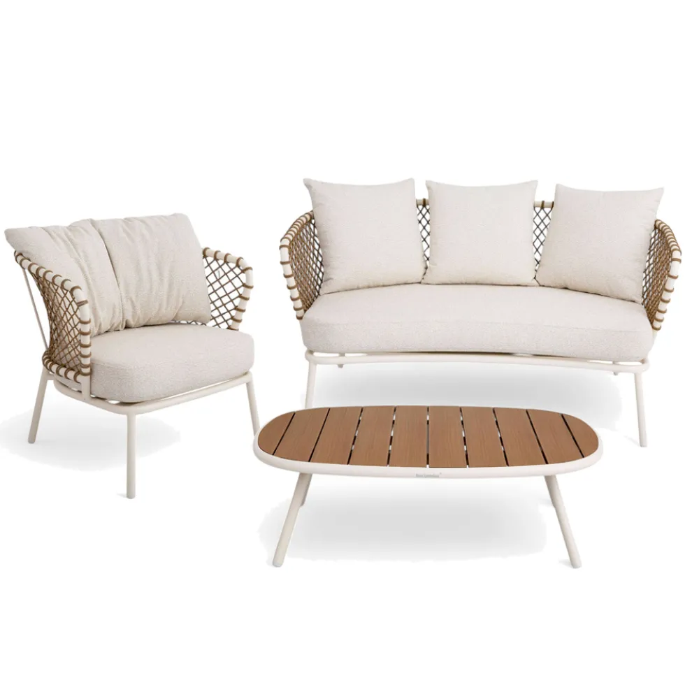 Outdoor Lounge mit Aluminiumrahmen und Seilrückenlehne - Skyline