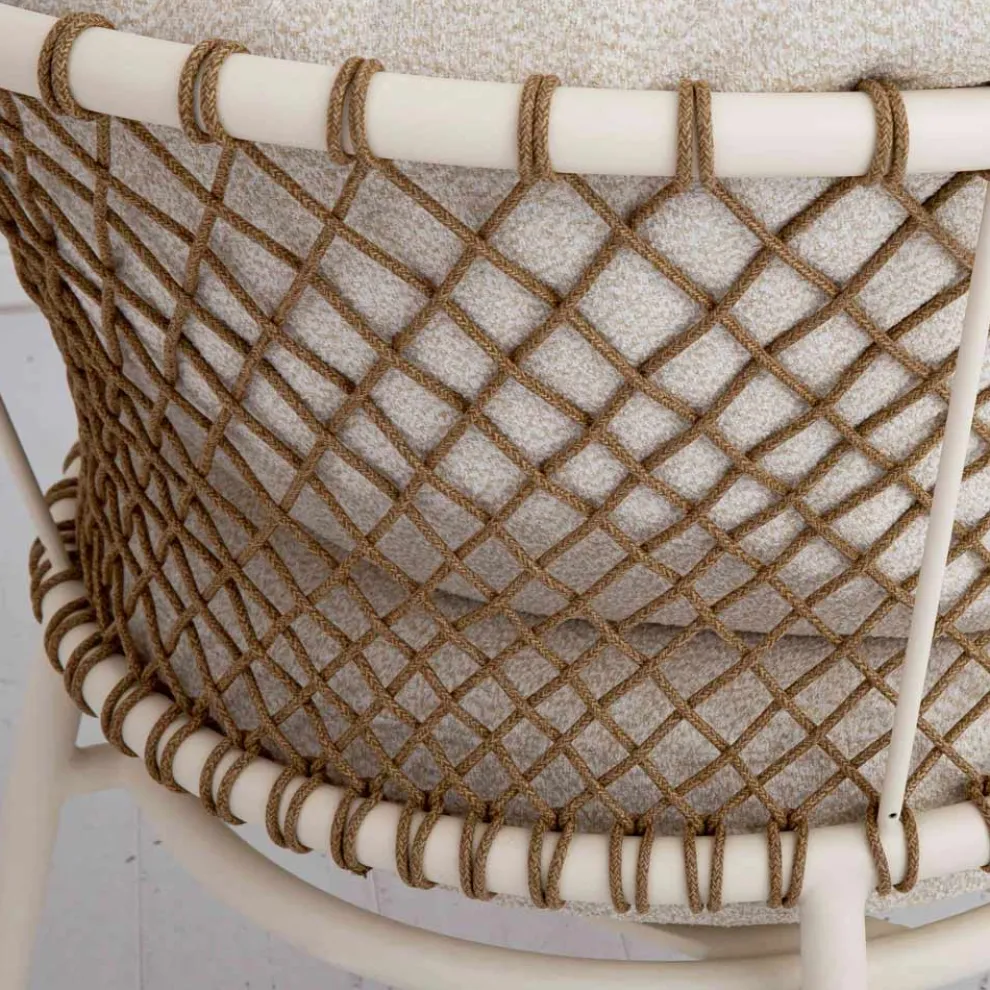 Outdoor Lounge mit Aluminiumrahmen und Seilrückenlehne - Skyline