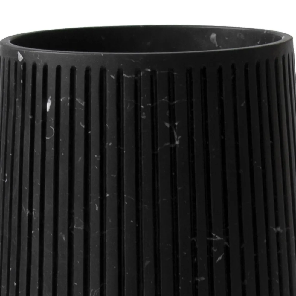 Dekorative Vase aus weißem Carrara-Marmor oder Portoro-Design mit Streifen - Kairo