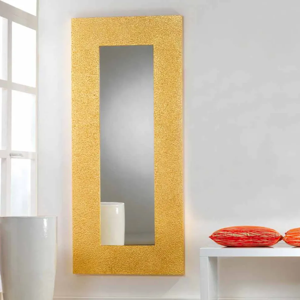 Stand und Wandspiegel gold im modernen Design 78x178