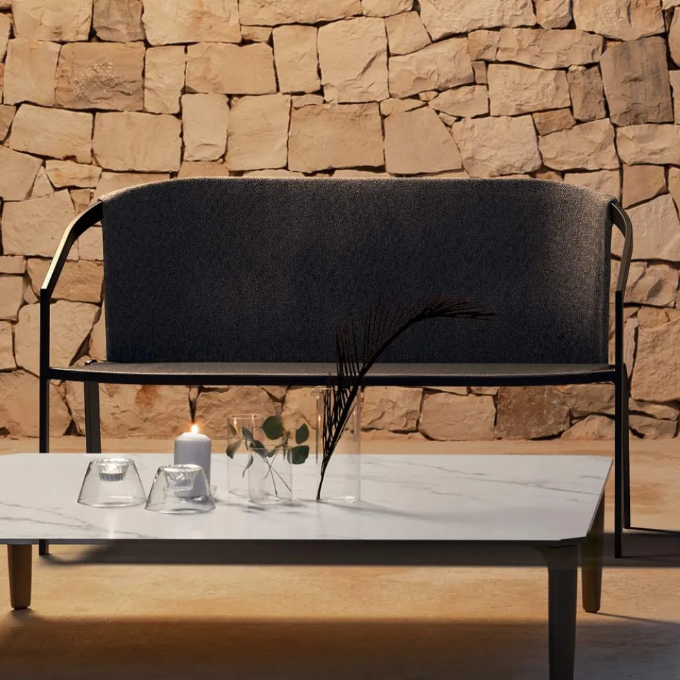 2-Sitzer Outdoor-Sofa mit Aluminiumstruktur Made in Italy - Zaika