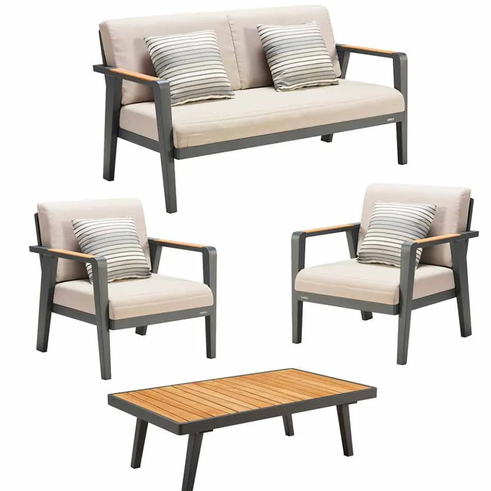 Garden Composition 2-Sitzer-Sofa, 2 Sessel und Couchtisch - Moira