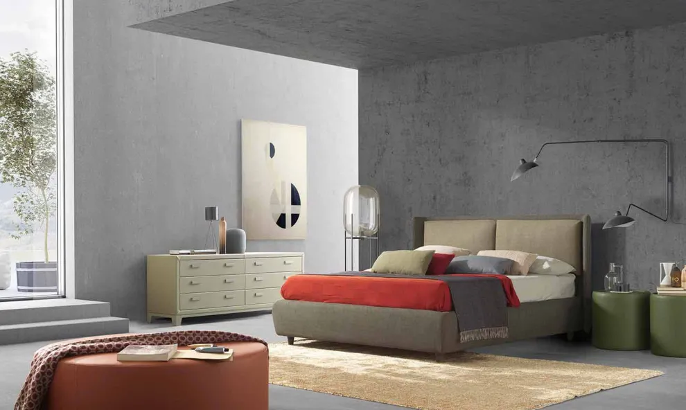 Modernes Doppelbett, ohne Bettcontainer, Kate von Bolzan