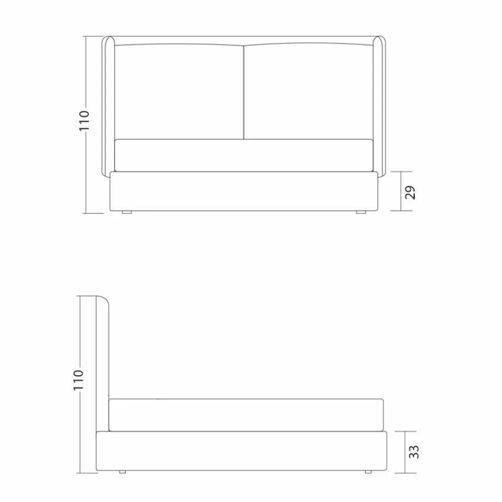 Modernes Doppelbett, ohne Bettcontainer, Kate von Bolzan