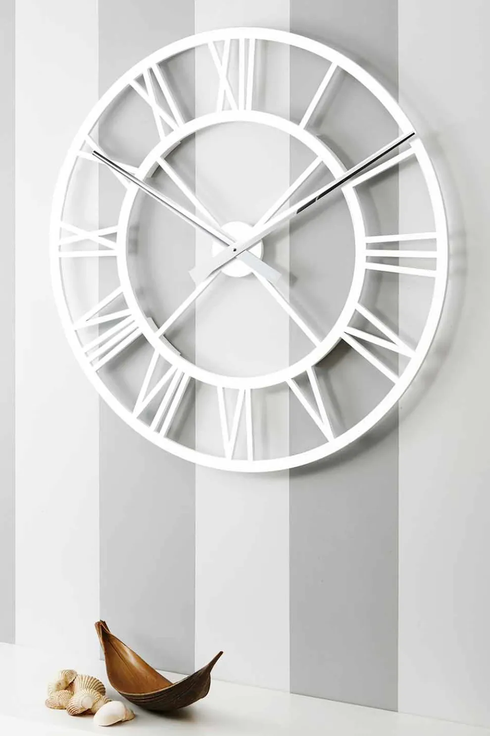 Große Shabby Chic Wanduhr aus Vintage Design Holz - Arrigo