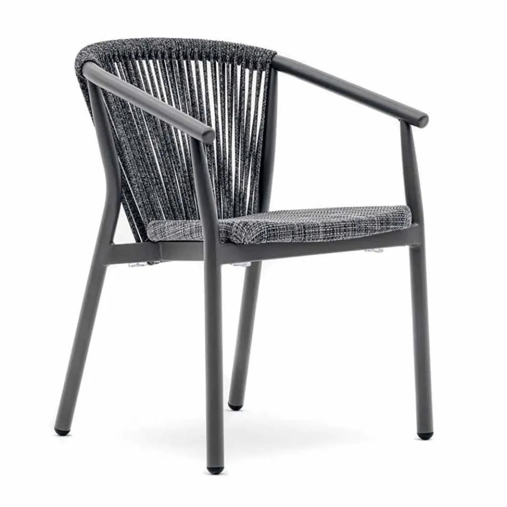 Stapelbarer Gartenstuhl aus Aluminium und technischem Stoff - Smart By Varaschin