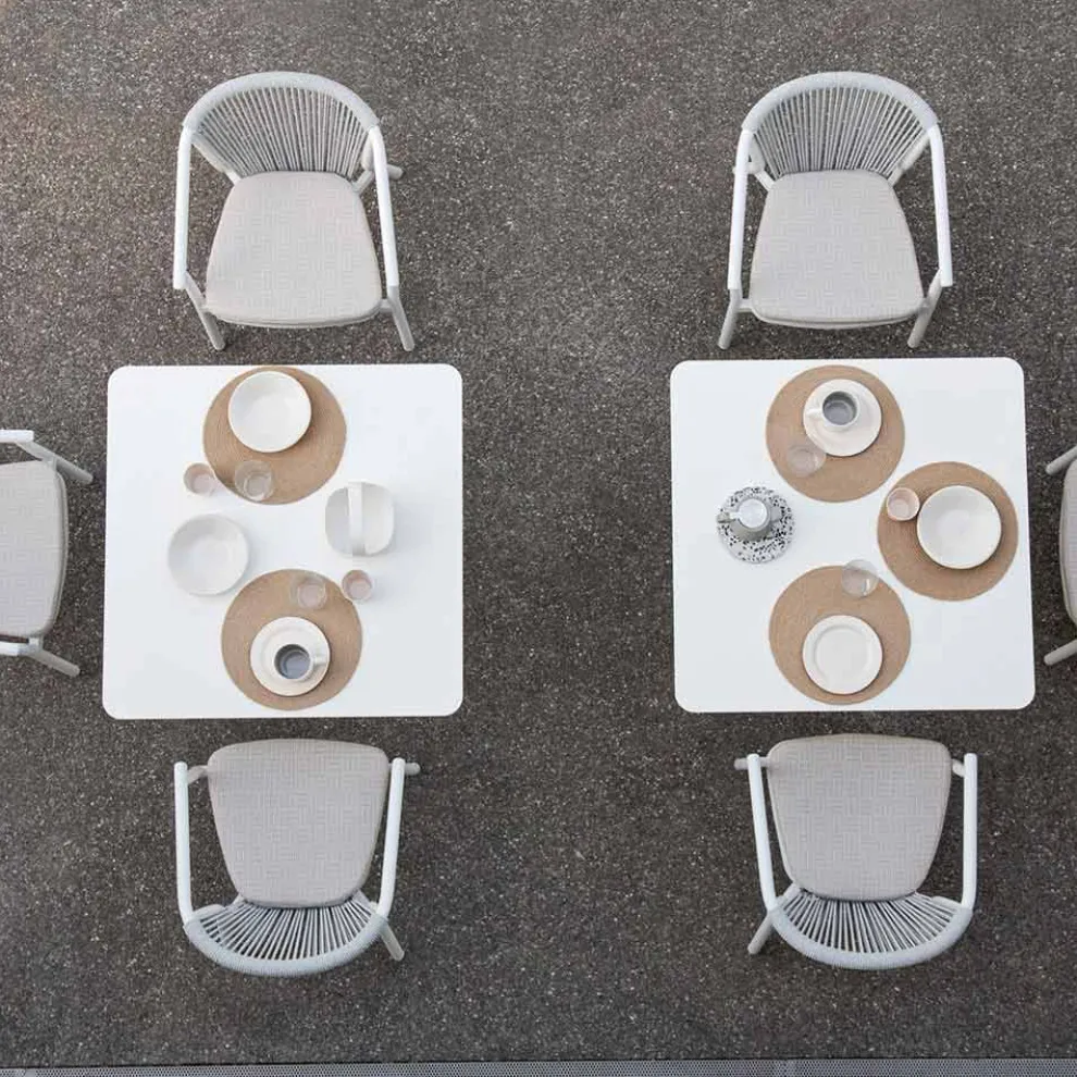 Stapelbarer Gartenstuhl aus Aluminium und technischem Stoff - Smart By Varaschin