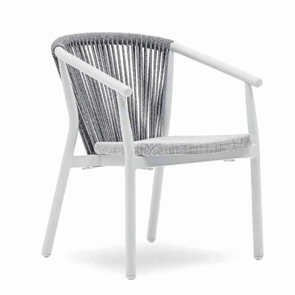 Stapelbarer Gartenstuhl aus Aluminium und technischem Stoff - Smart By Varaschin