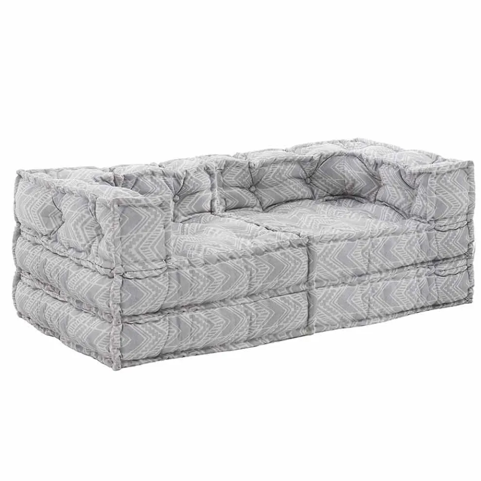 Ethnisches Zweisitzer-Gartensofa aus wasserabweisendem Stoff - Shamo