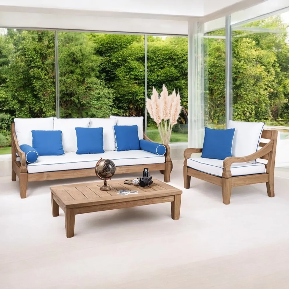 Gartenlounge-Set aus gebürstetem natürlichem Teakholz - Artes