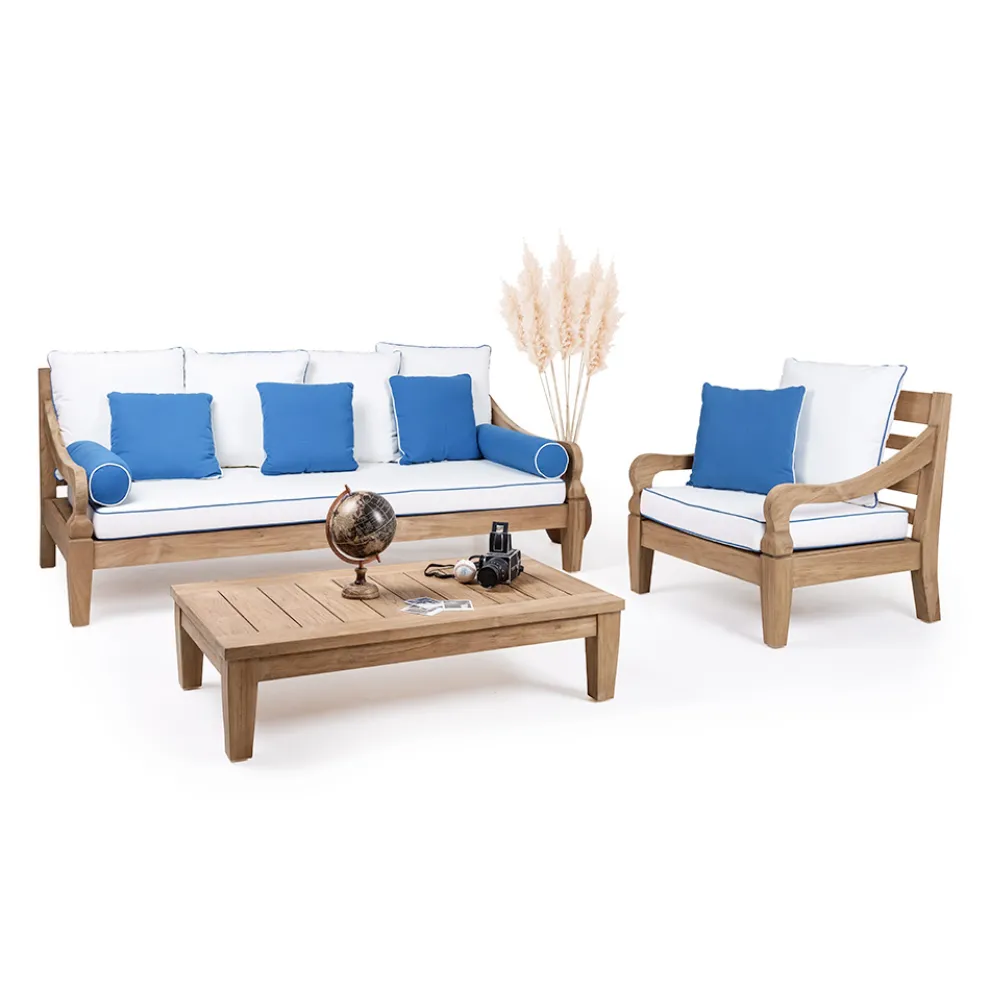 Gartenlounge-Set aus gebürstetem natürlichem Teakholz - Artes