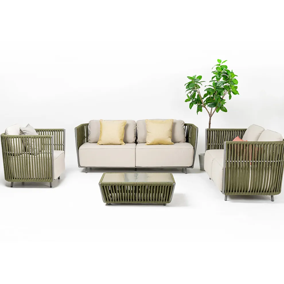 Lounge im Freien aus Aluminium und gewebtem Stoff - Eugene