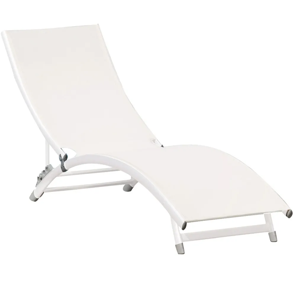 Gartenliege mit weißer Aluminiumstruktur - Berranger