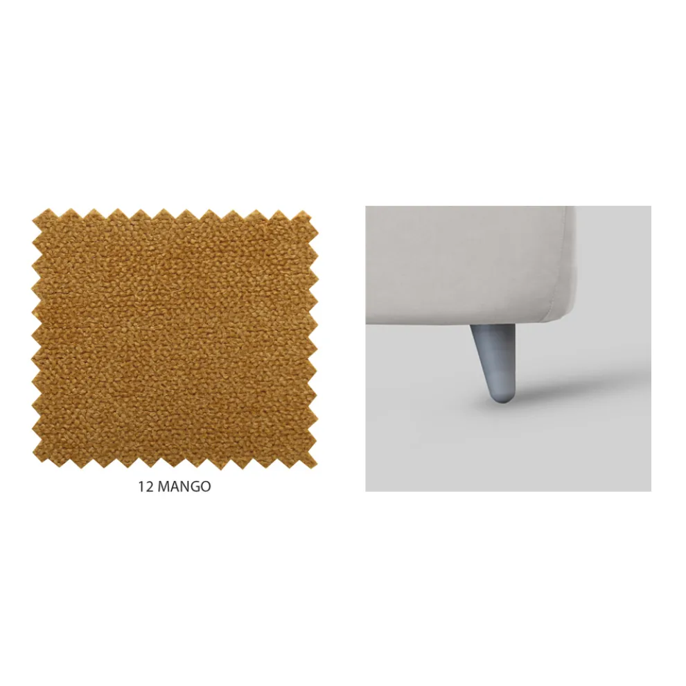 Doppelbett mit Kopfteil aus Öko-Leder oder Stoff, hergestellt in Italien – Buddy