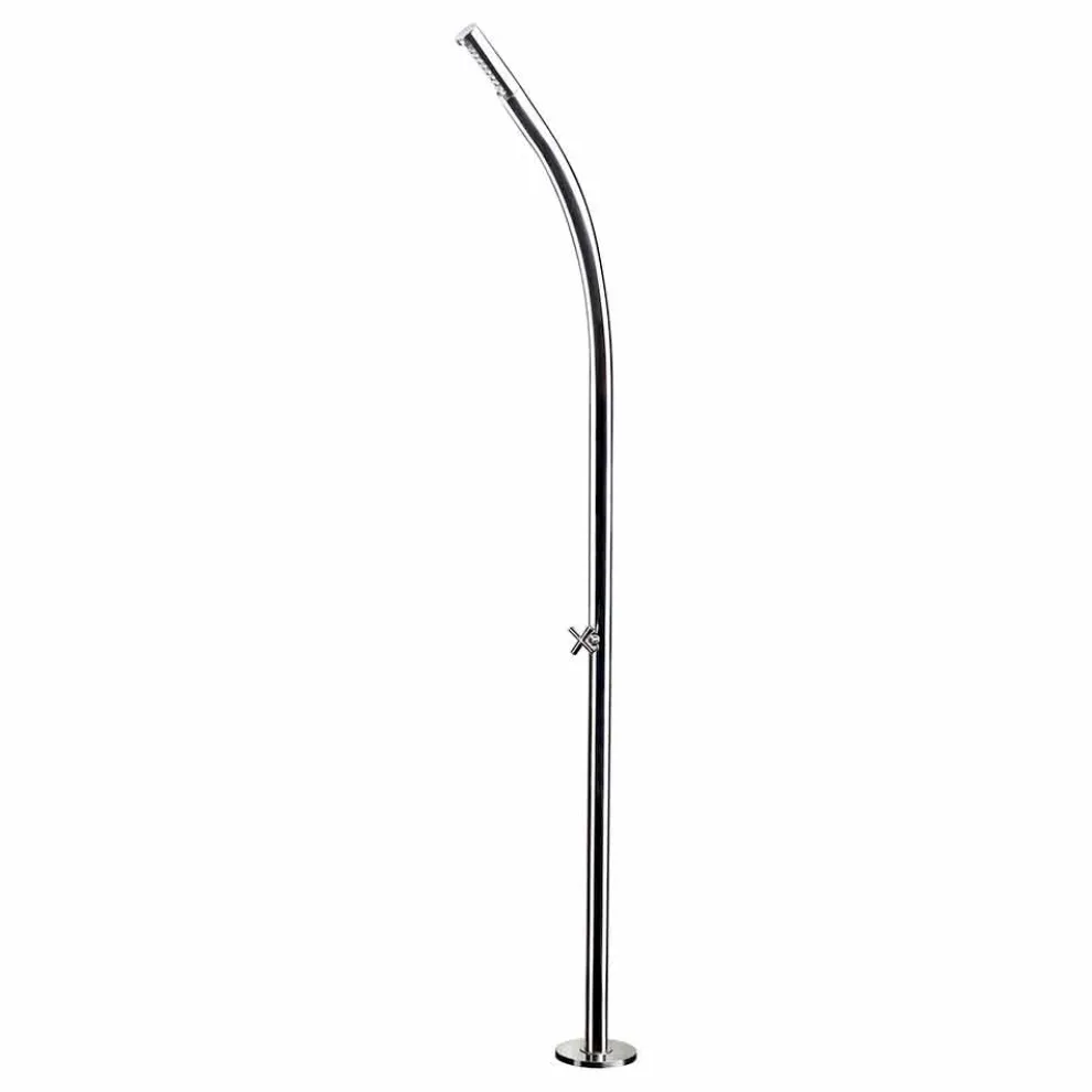 Außenduschsäule aus Stahl mit eingebautem Duschkopf Made in Italy - Yuki