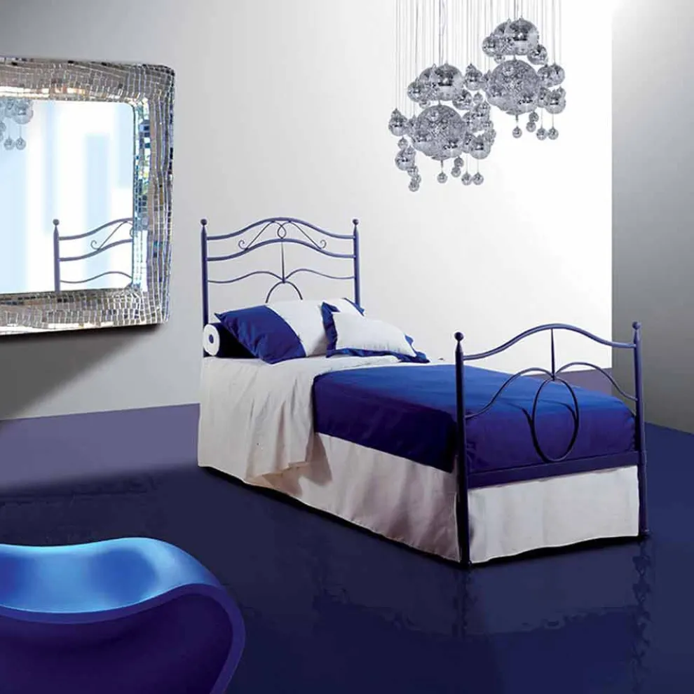 Cassiopea Einzelbett aus Schmiedeeisen in Design