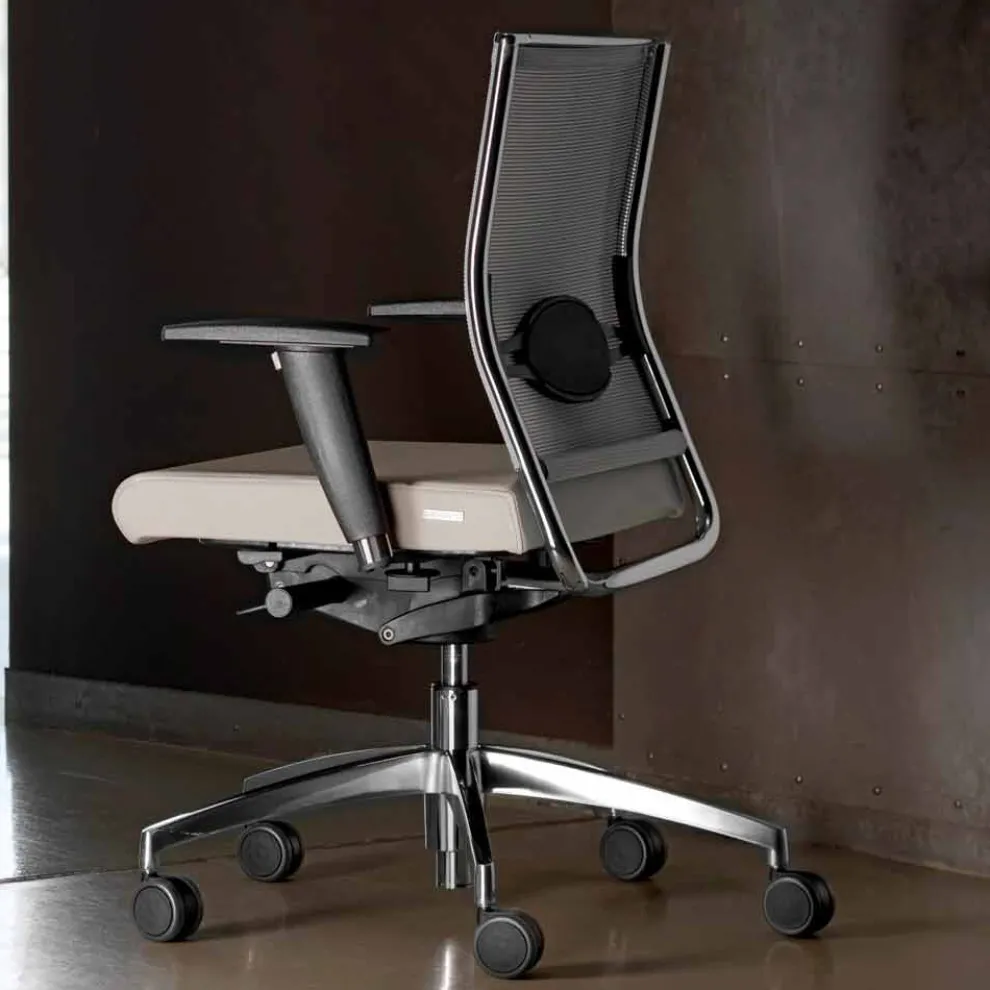 Ergonomischer Bürodrehstuhl mit Rollen und Armlehnen - Gimiglia