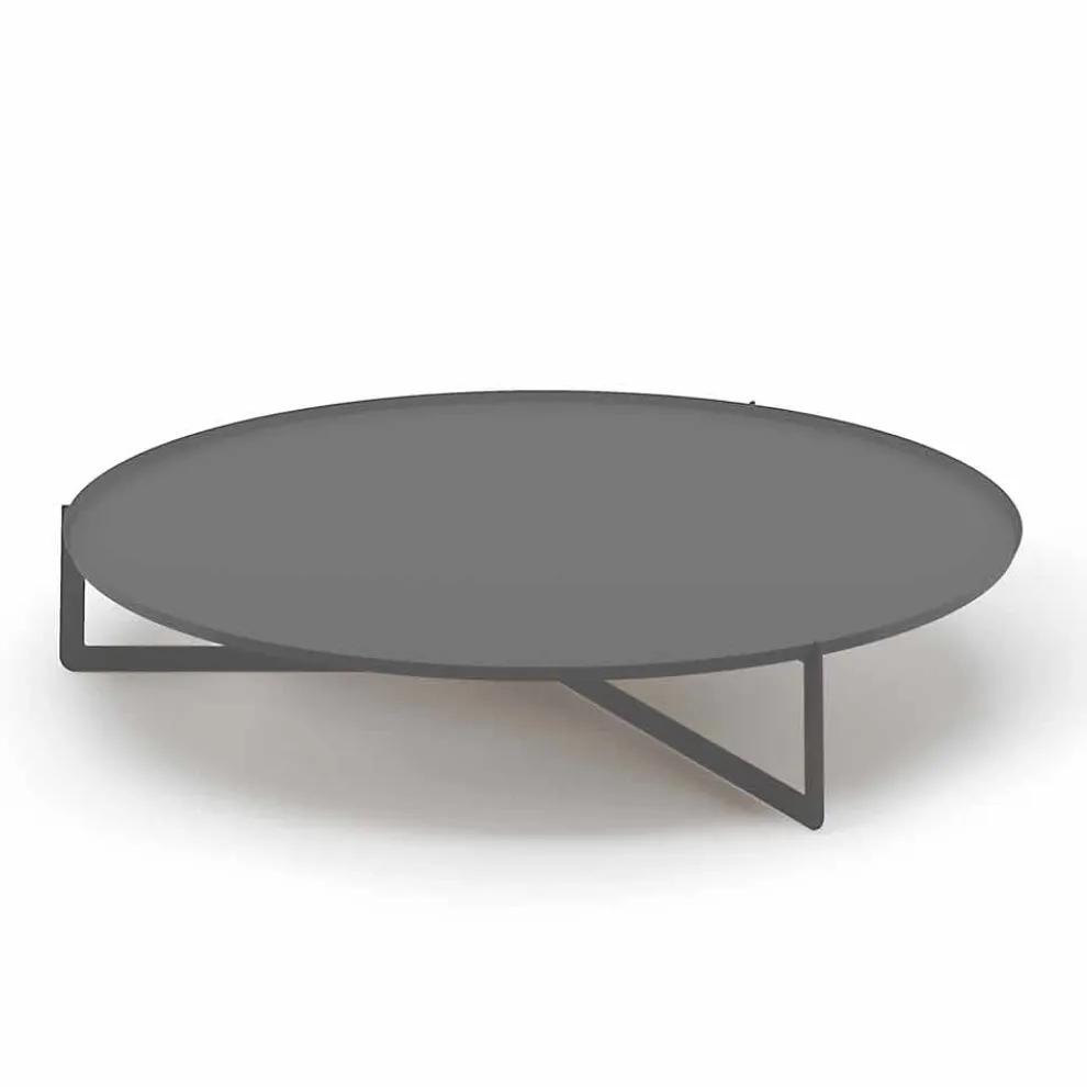 Runder Couchtisch im Freien aus hochwertigem Metall Made in Italy - Stephane