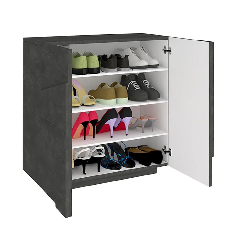 Indoor-Schuhschrank mit 2 Melamintüren Made in Italy - Naditza