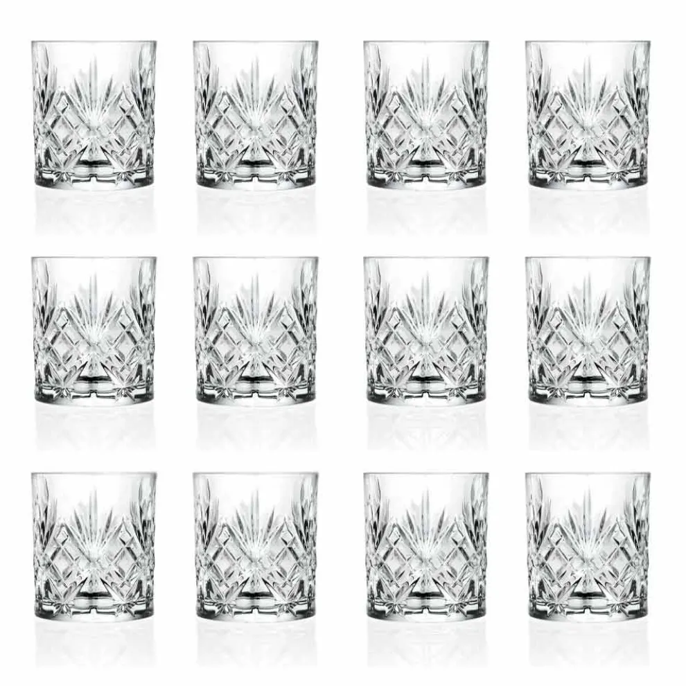 Old Fashioned Tumbler Low Cocktail Gläser 12 Stück Kristall - Cantabile