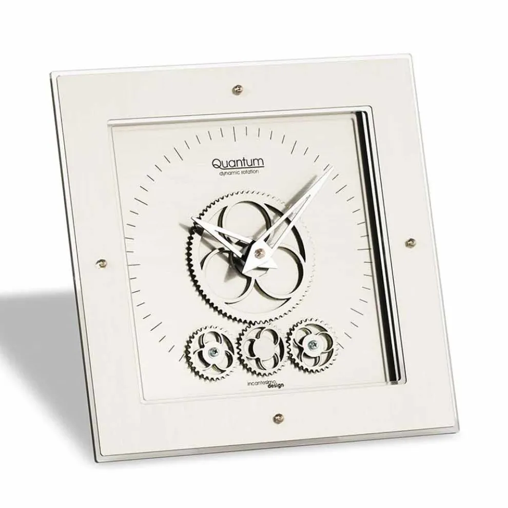 viereckige Tischuhr aus Mineralglas Atlantico Design