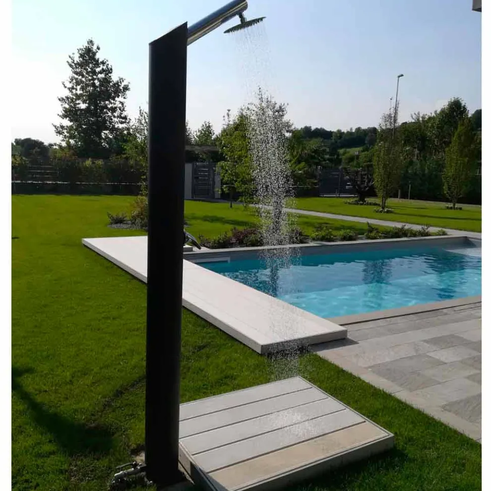 Solar Garden Duschsäule aus schwarzem Edelstahl Made in Italy - Werner