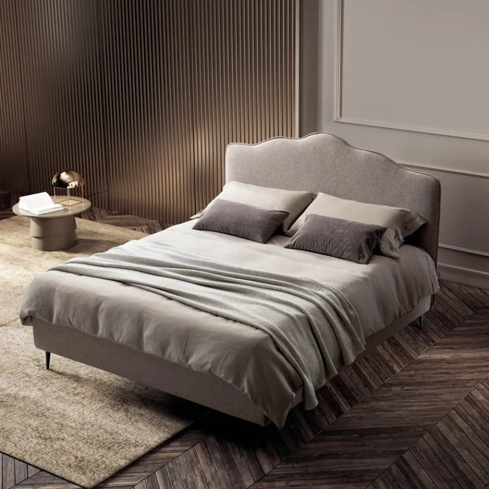 Doppelbett 160x190 mit umlaufendem Rüschenkopfteil Made in Italy - Rest