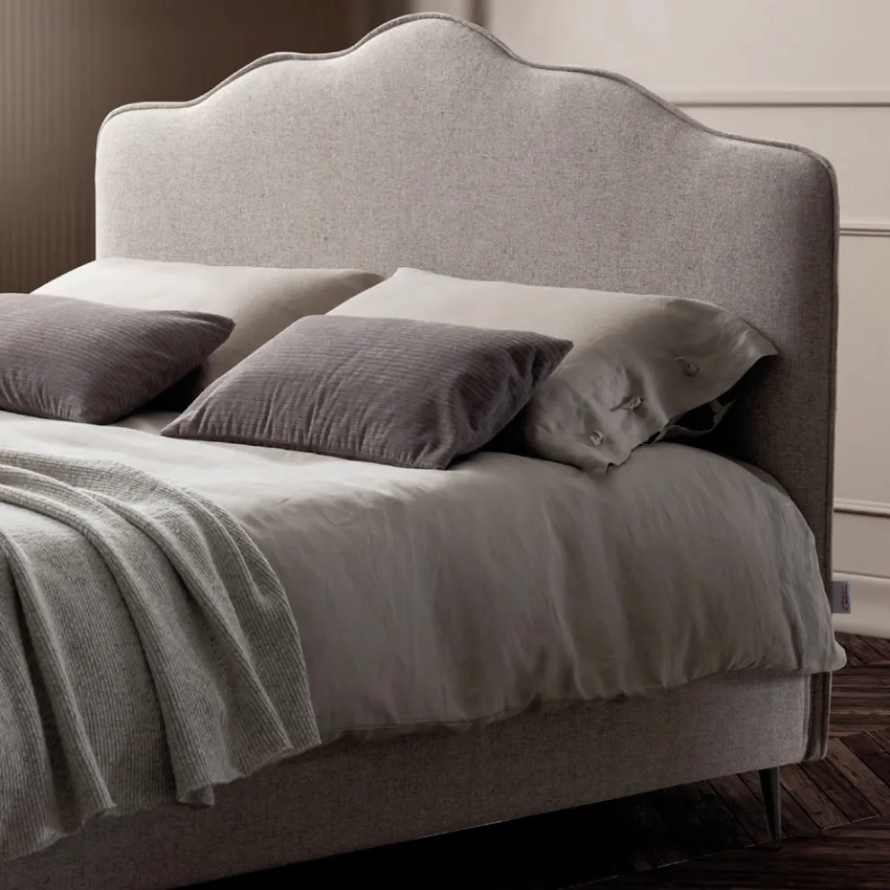 Doppelbett 160x190 mit umlaufendem Rüschenkopfteil Made in Italy - Rest