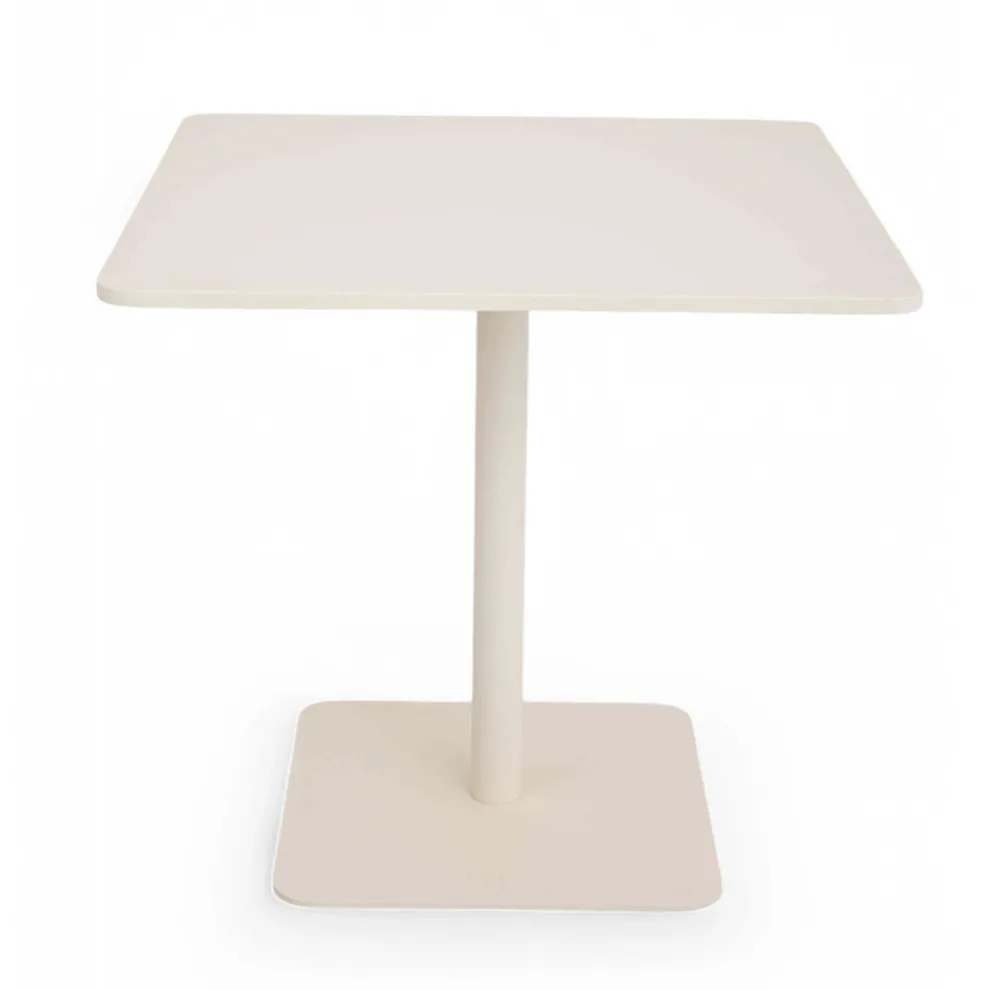 Quadratischer Tisch 80x80 cm Outdoor aus Beige Aluminium - Alfresco