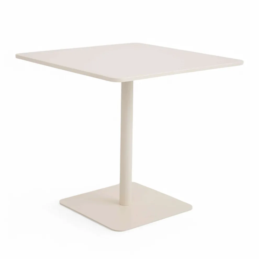 Quadratischer Tisch 80x80 cm Outdoor aus Beige Aluminium - Alfresco