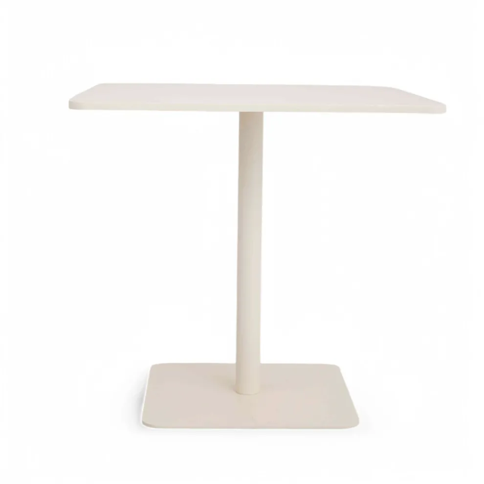 Quadratischer Tisch 80x80 cm Outdoor aus Beige Aluminium - Alfresco