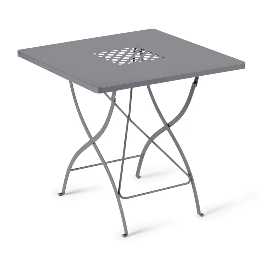 Quadratischer Klapptisch für den Außenbereich aus verzinktem Stahl Made in Italy - Selvaggia