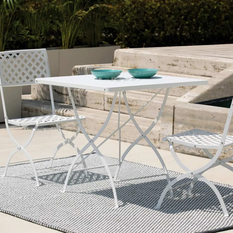 Quadratischer Klapptisch für den Außenbereich aus verzinktem Stahl Made in Italy - Selvaggia