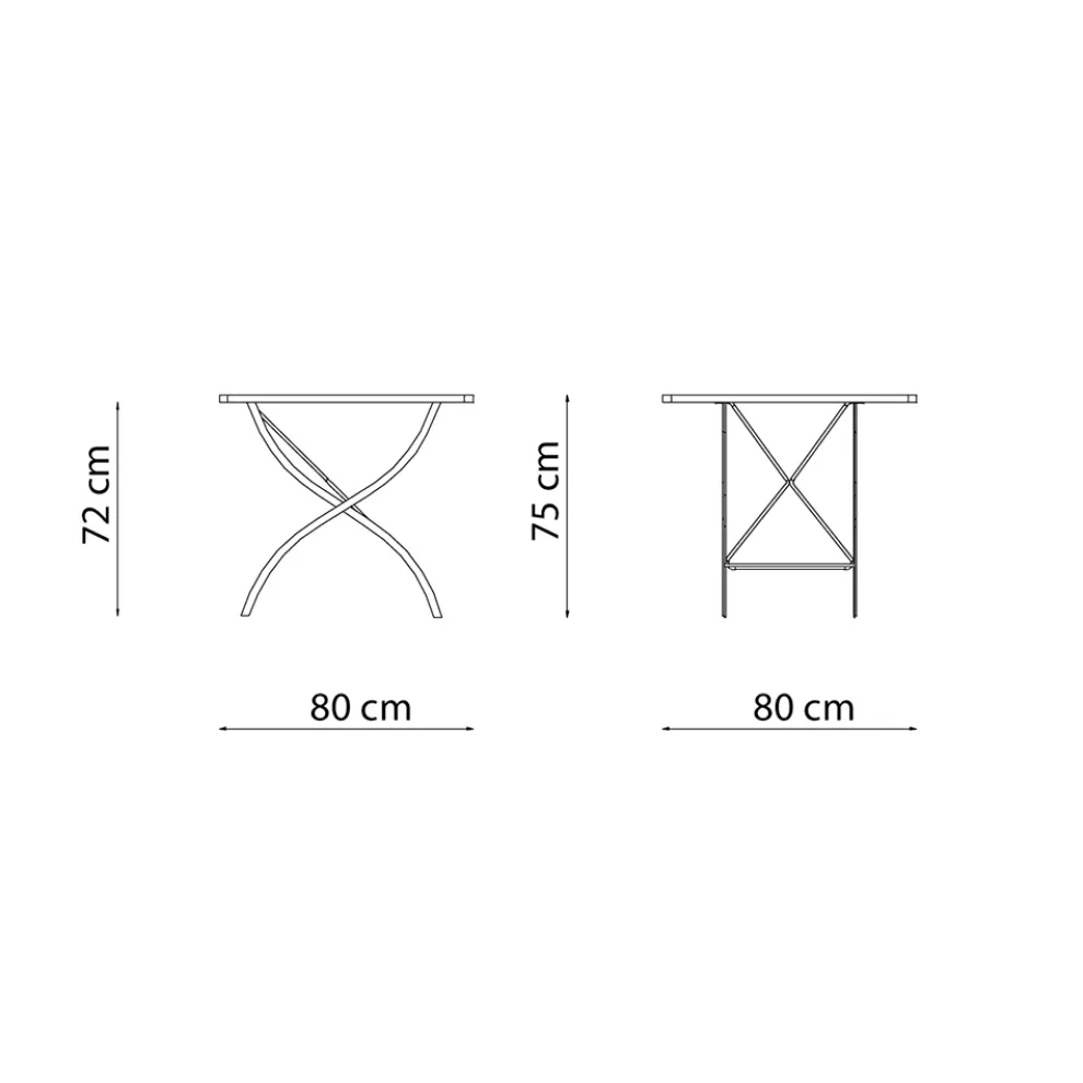 Quadratischer Klapptisch für den Außenbereich aus verzinktem Stahl Made in Italy - Selvaggia