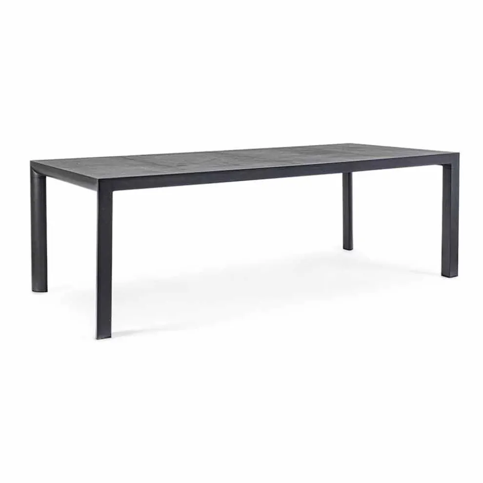 Esstisch für den Außenbereich aus Keramik und Aluminium, Homemotion - Salem