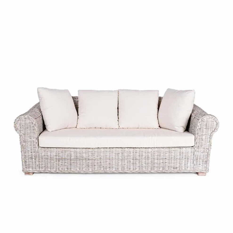 Sofa für drinnen oder drinnen draußen 3 Plätze in Rattan Homemotion - Francioso