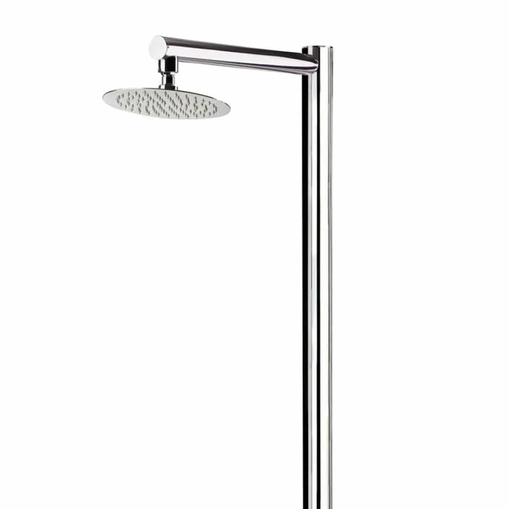 Outdoor-Stahldusche mit Fußwaschanlage und Timer Made in Italy - Modeo