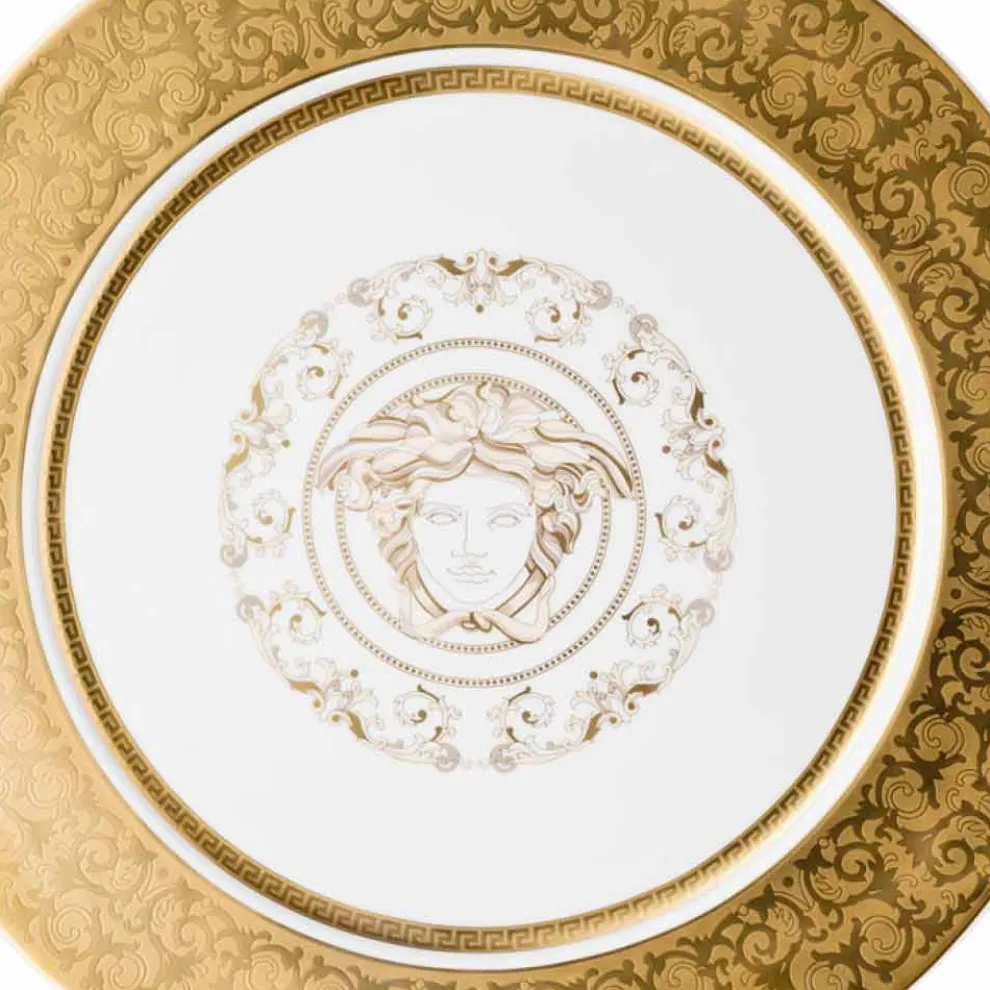 Rosenthal Versace Medusa Gala Gold Tellerhalter 33cm Porzellan