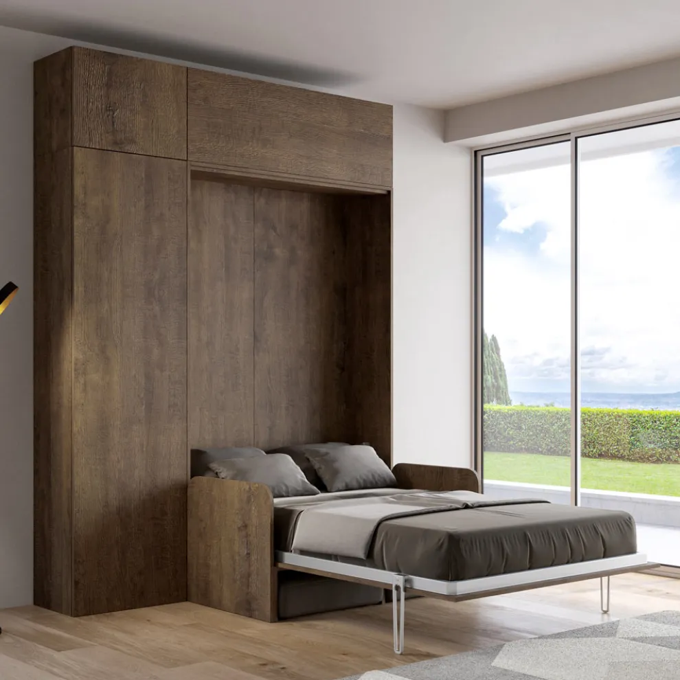 Queen-Size-Klappbett mit Sofa, Säule und Wandeinheit - Magiccompare