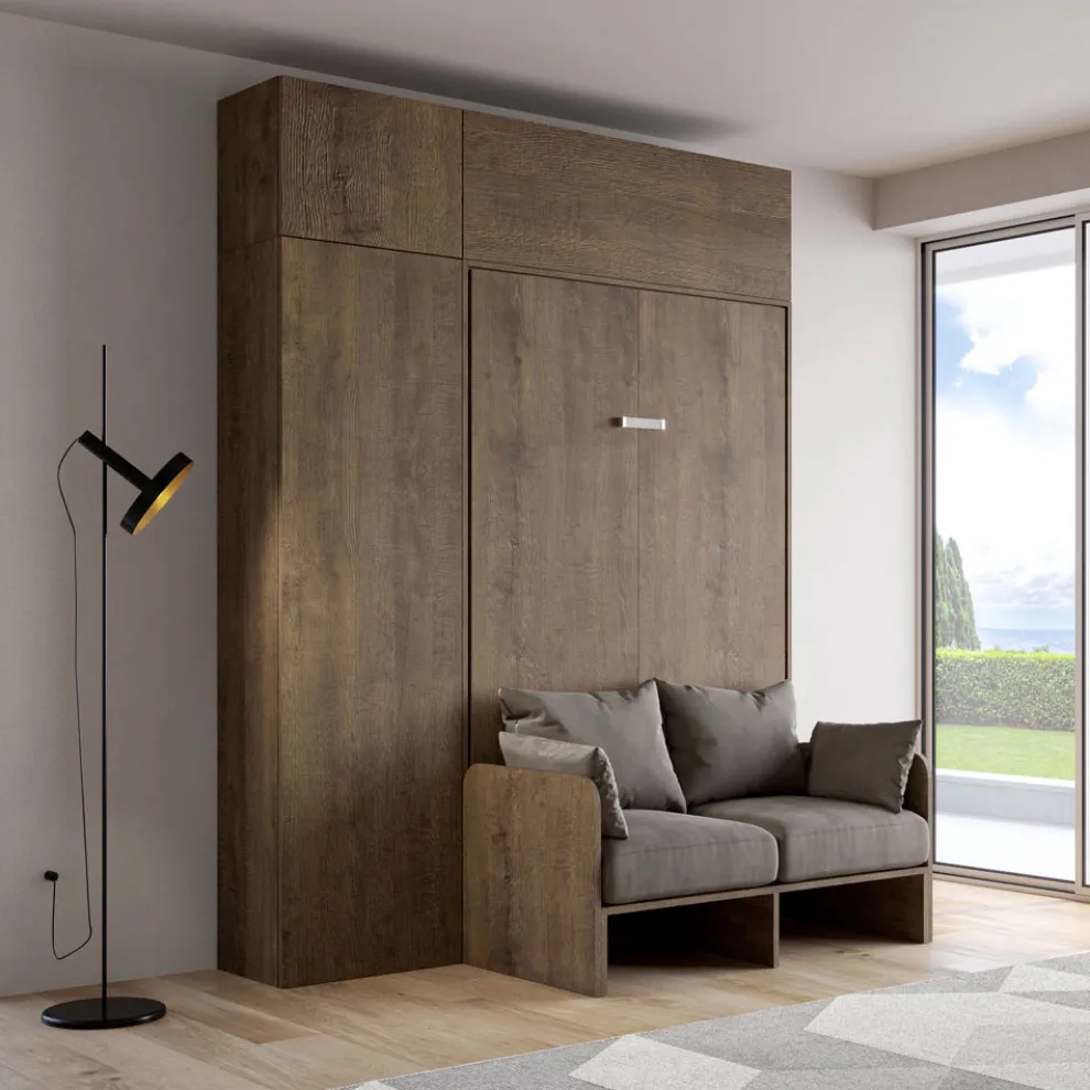 Queen-Size-Klappbett mit Sofa, Säule und Wandeinheit - Magiccompare