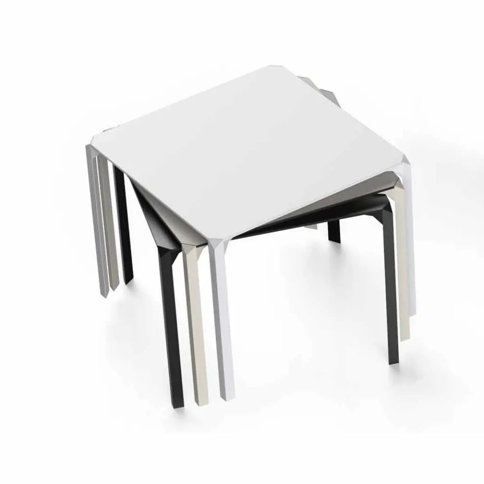 Quadratischer Esstisch Vondom Quartz, modernes Design, 2 Stücke