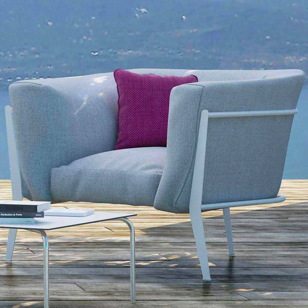 Moderner und in Italien hergestellter Design-Sessel für den Außen- oder Innenbereich - Carminio1